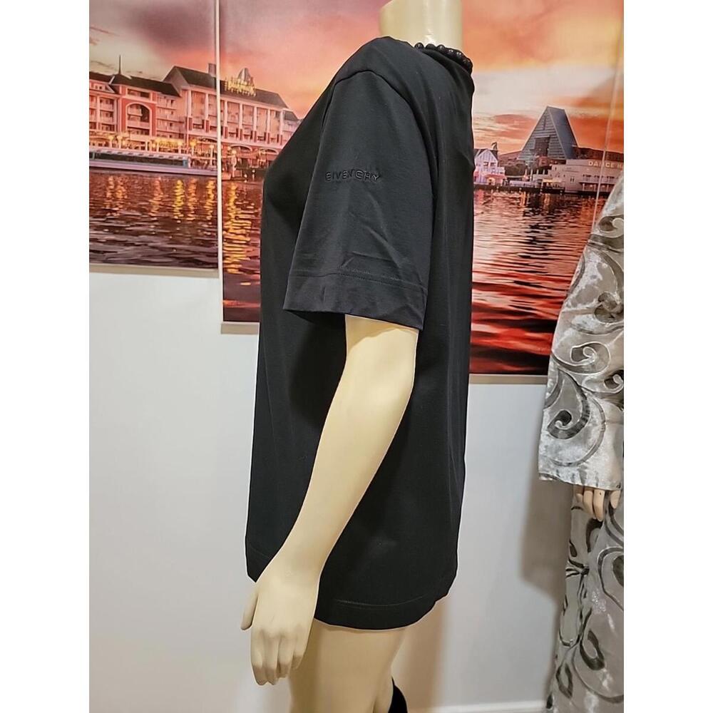 GIVENCHY  Size S Women's Black Top Blouse Witn Neck Details & Shoulder Zip #C - Picture 7 of 15